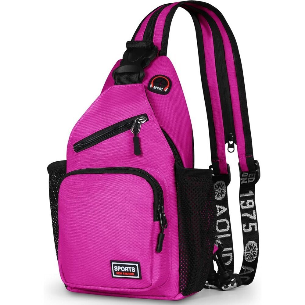 Men's & Women's Stylish Purple Crossbody Backpack - Perfect for Travel & Hiking - Picture 1 of 6